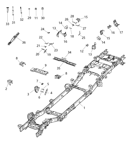 2014 Ram 3500  Rod-Exhaust Pipe Support Diagram for 52121083AA