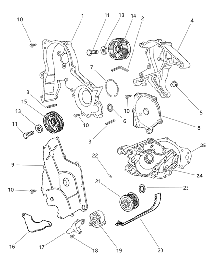 2001 Chrysler Prowler  TENSIONER-Belt Diagram for 4573347