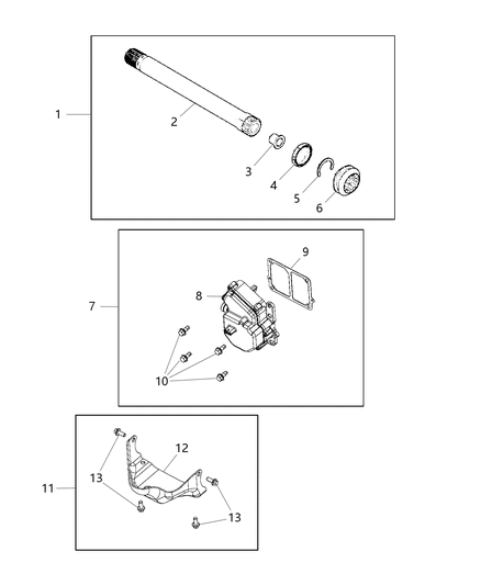 2021 Jeep Wrangler  Intermediate Shaft Diagram for 68394141AA