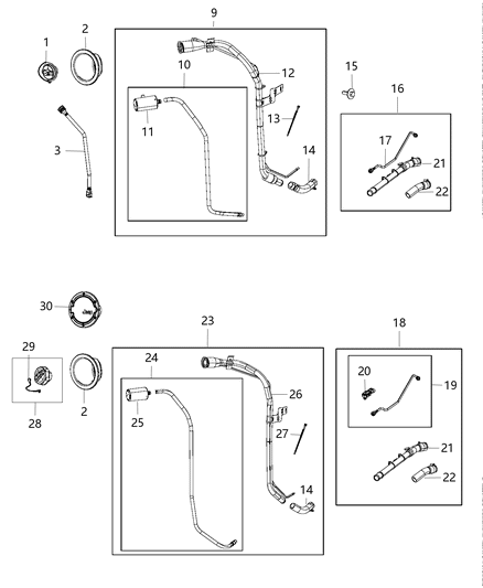 2013 Jeep Wrangler  Filter-Leak Detection Pump Diagram for 68196954AA