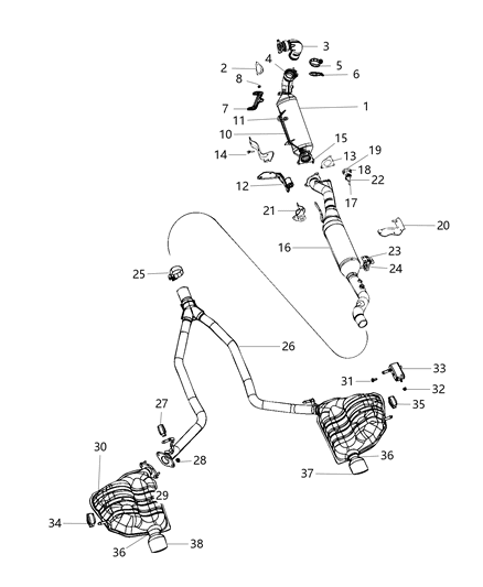 2017 Jeep Grand Cherokee  Clamp-Particulate Tube Diagram for 68224590AA