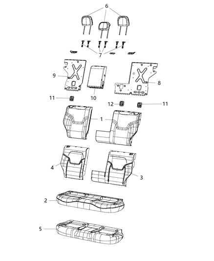 2020 Jeep Renegade  Sleeve-HEADREST Diagram for 5YS07JXWAA