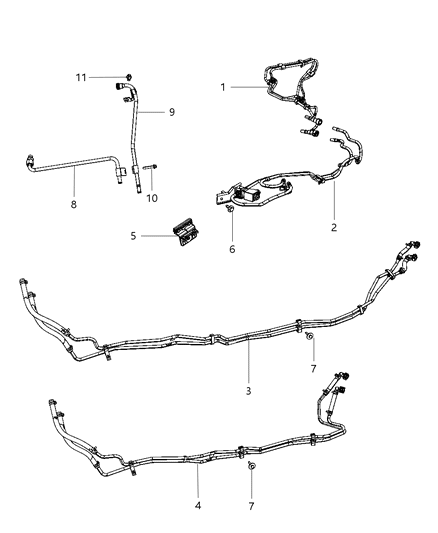 2012 Ram 4500  TUBE/HOSE-Supply & Return Diagram for 55057192AC