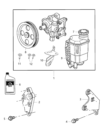 2013 Ram 2500  Reservoir-Power Steering Fluid Diagram for 68193090AA