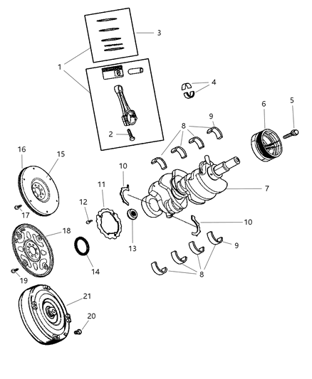 2006 Dodge Ram 1500  CRANKSHFT Diagram for 53020959AB