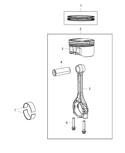 2020 Ram 1500  Bearing-Connecting Rod Diagram for 68029429AC