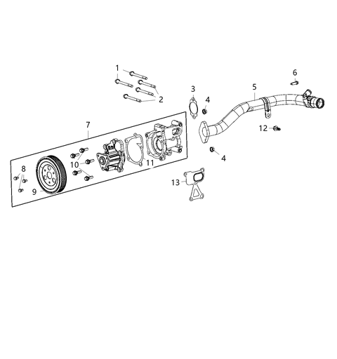 2021 Jeep Compass  Gasket-Water Pump Diagram for 68046028AA