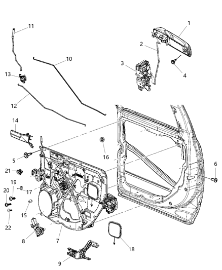 2019 Ram 2500  Rear Door Window Regulator Motor Diagram for 68045134AA