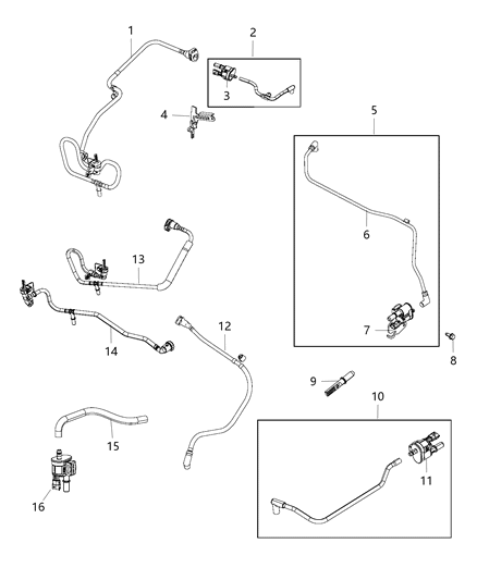 2017 Jeep Grand Cherokee  Plug-Fuel Vapor RECIRCULATION Diagram for 68223440AA