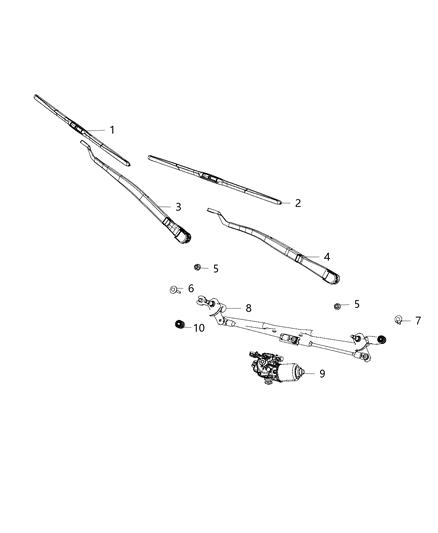 2020 Dodge Durango  Blade-Front WIPER Diagram for 68194931AA