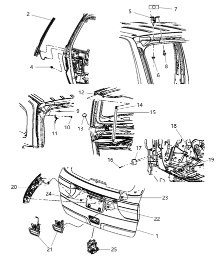 2013 Dodge Durango  Liftgate Prop Gas Diagram for 68193934AA