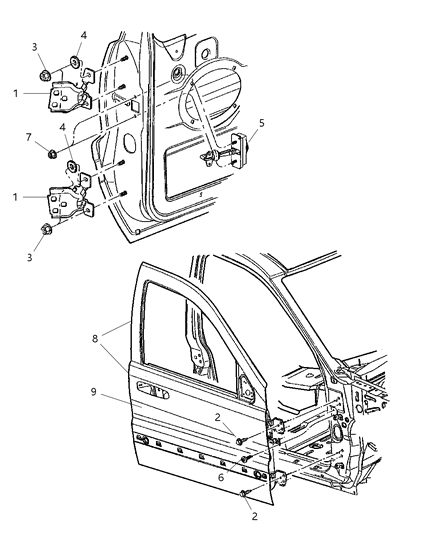 2005 Jeep Liberty  Door-Front Diagram for 55176890AH