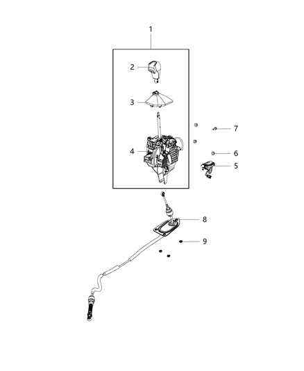 2017 Ram ProMaster City  Transmission Shifter Diagram for 68237058AD