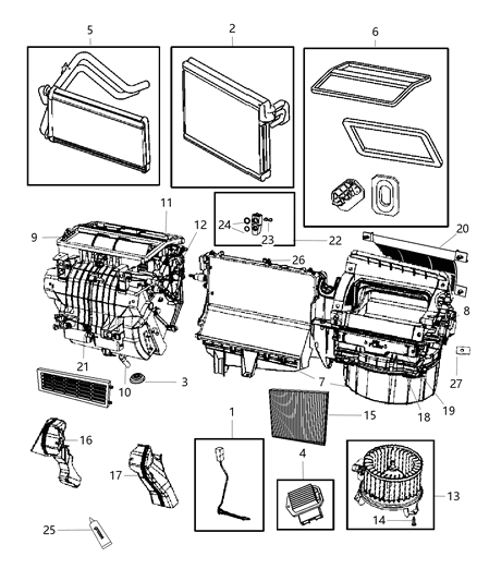 2014 Jeep Patriot  Motor-Blower With Wheel Diagram for 5191345AA