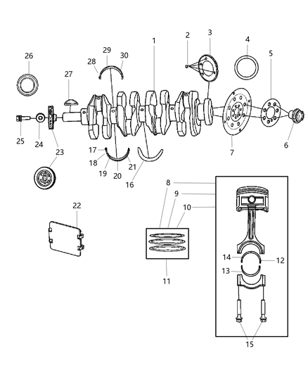 2007 Chrysler Sebring  Bolt Diagram for 6508714AA