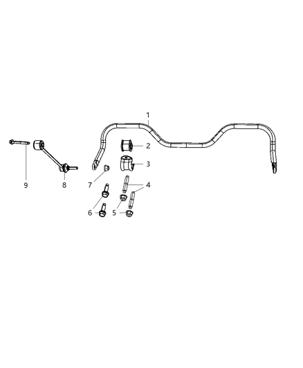 2010 Jeep Liberty  Link Kit-STABILIZER Bar Diagram for 68029024AB