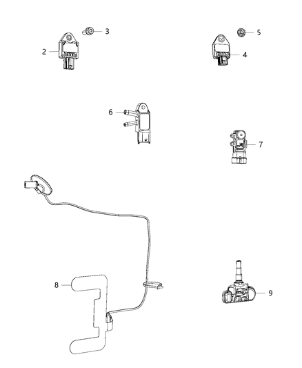 2021 Ram ProMaster 1500  Sensor-Tire Pressure Diagram for 68510378AA