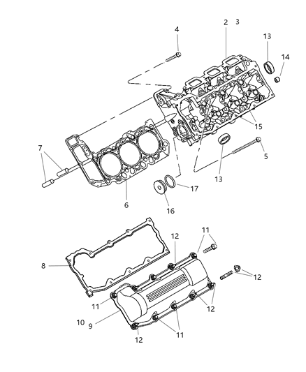 2005 Jeep Grand Cherokee  Head-Cylinder Diagram for 53020988AC