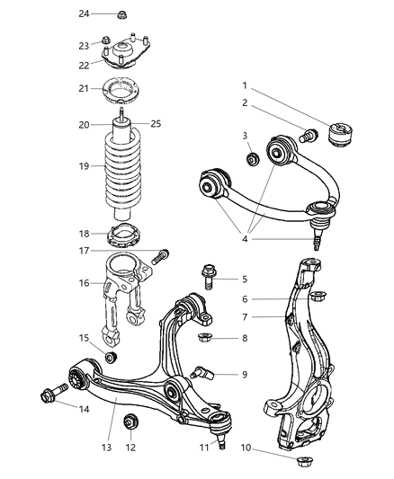 2010 Jeep Commander  Mount-Shock Upper Diagram for 52089331AC