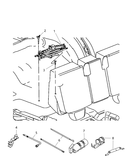 2006 Dodge Durango  Handle-Jack Handle Diagram for 52005180AA