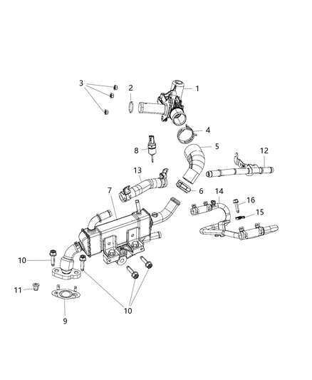2019 Jeep Grand Cherokee  Cooler-EGR Diagram for 5281409AG