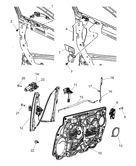 2007 Chrysler Sebring  Front Door Latch Diagram for 4589421AA