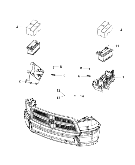 2019 Ram 2500  Shield-Battery Diagram for 56029822AD