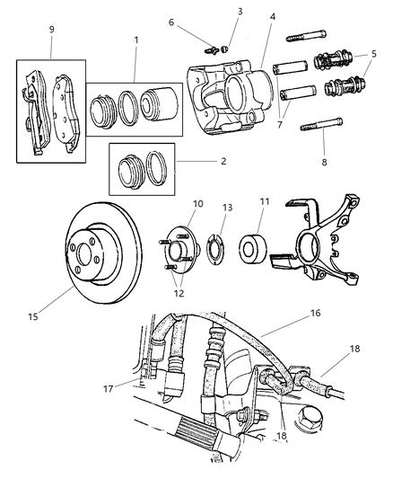 1998 Dodge Neon  CALIPER-Disc Brake Diagram for 5011071AA