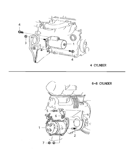 2000 Dodge Dakota  Starter Motor Diagram for 56027702AC