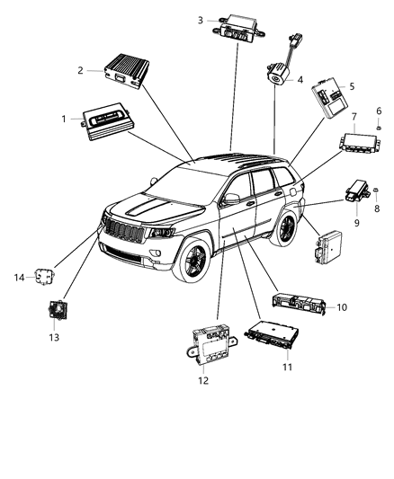 2018 Jeep Grand Cherokee  Module-LIFTGATE Diagram for 68140669AE