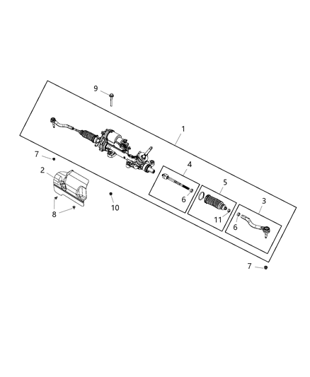 2018 Chrysler Pacifica  Boot-Steering Gear Diagram for 68318138AA