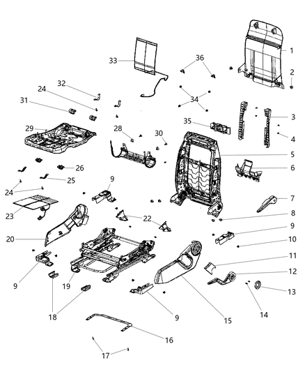 2010 Dodge Caliber  ADJUSTER-Manual Seat Diagram for 4610167AA