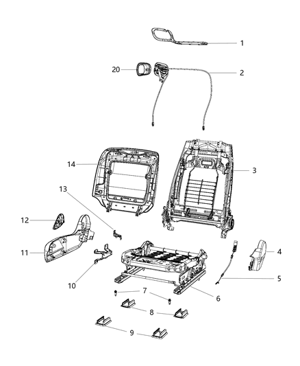 2017 Dodge Challenger  Bezel-Seat Release Diagram for 1UV05DX9AA