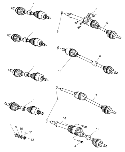 2007 Dodge Caliber *BOOTPKG-HALFSHAFT Diagram for 68127822AA