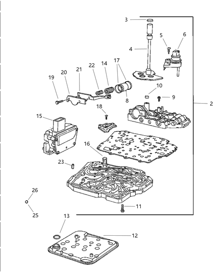2004 Jeep Wrangler  Pkg Part-Manual Valve Position SENSO Diagram for 4659678