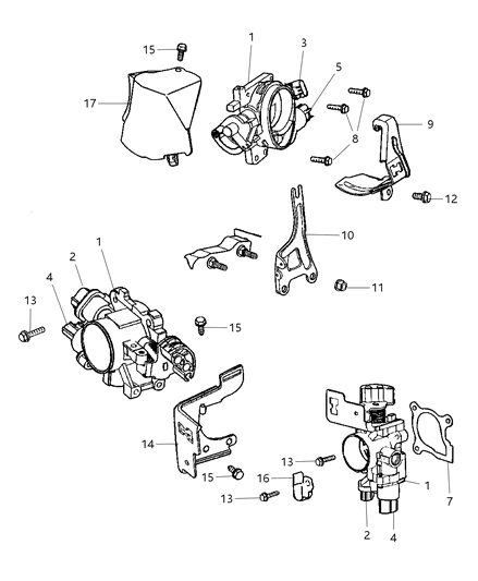 2002 Dodge Stratus  Throttle Position Sensor Diagram for 4606397AA