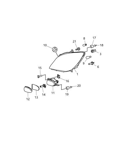 2009 Dodge Sprinter 3500  Bulb Diagram for 68012129AA