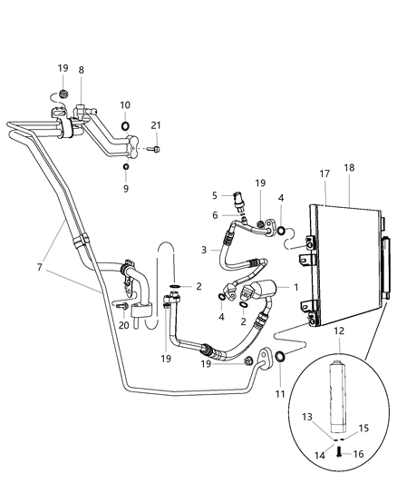 2017 Jeep Compass Seal-A/C Line Diagram for 68069622AA