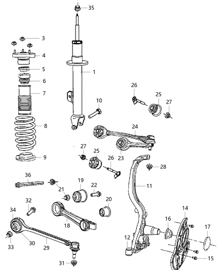 2009 Dodge Charger Mount-STRUT Diagram for 4782924AB
