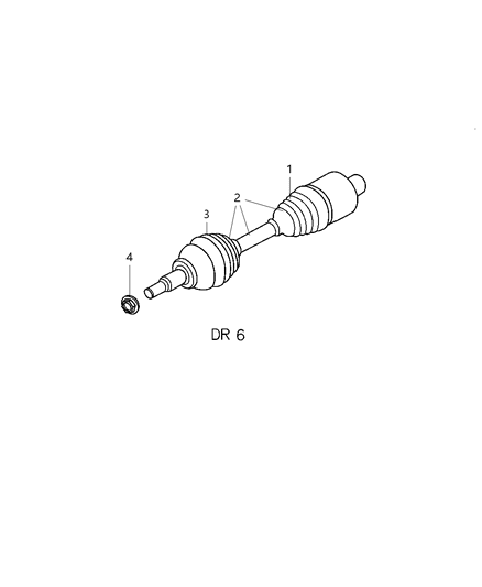 2006 Dodge Ram 1500 Boot Pkg-Half Shaft Diagram for 5170821AA