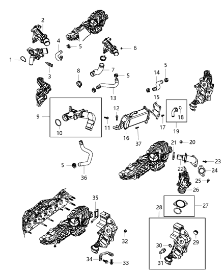 2012 Jeep Wrangler  Tube-Water By Pass Diagram for 68027513AA