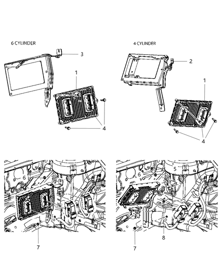 2012 Dodge Avenger  Engine Control Module/Ecu/Ecm/Pcm Diagram for RL150652AA