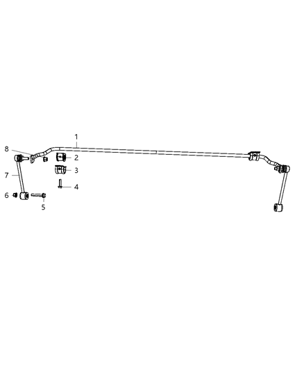 2011 Jeep Wrangler  RETAINER-STABILIZER Bar BUSHING Diagram for 52060014AA