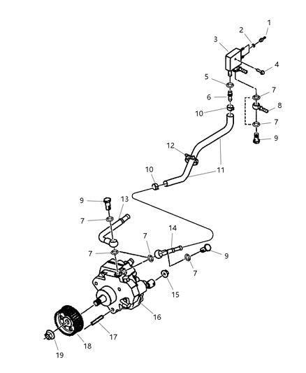2003 Jeep Liberty  Clip-Spill Return Pipe Diagram for 4728184