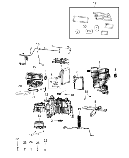 2021 Ram 1500  Housing-A/C And Heater Diagram for 68395984AC