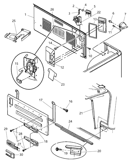 2004 Jeep Wrangler  EXHAUSTER-BODYSIDE Aperture Diagram for 55055998AD