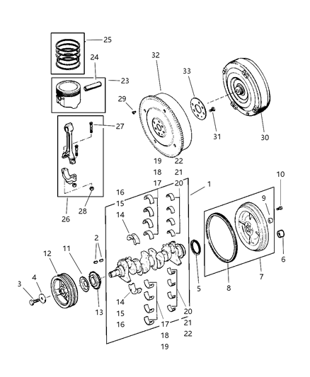 2000 Jeep Cherokee  Bearing Kit-Connecting Rod Diagram for 83500300