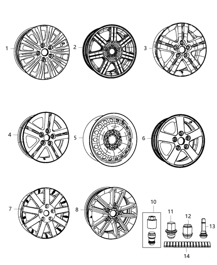 2013 Ram C/V  Nut-Wheel Diagram for 6509769AA