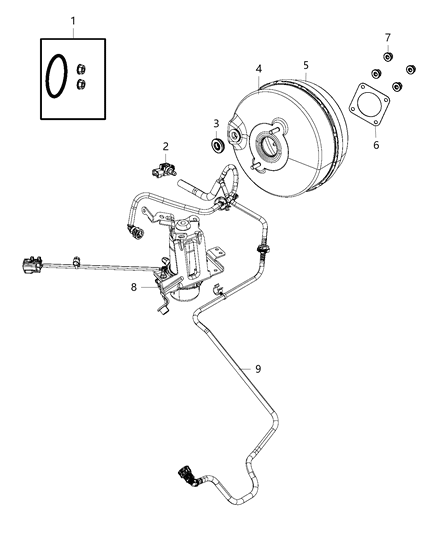 2017 Chrysler Pacifica  Hose-Brake Booster Vacuum Diagram for 68223529AC