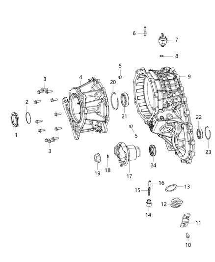 2020 Jeep Gladiator  FLANGE-Transfer Case Diagram for 68386918AA